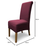 SCHEFFLER-Home Housse de Chaise Extensible « Emma » / Lot de 2 / Bordeaux/Housse de Chaise élastique en Coton/Housse Extensible avec Bande élastique/Housse de Chaise élégante