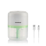 InnovaGoods® Mini Hachoir Rechargeable Portable Echoppie, Pratique et Polyvalent, Idéal pour Hacher des Fruits, des Légumes, des Noix, 3 Lames en Acier Inoxydable, Capacité de 150 ml, Puissance de 45