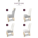 SCHEFFLER-Home Housse de Chaise Extensible « Emma » / Lot de 2 / Bordeaux/Housse de Chaise élastique en Coton/Housse Extensible avec Bande élastique/Housse de Chaise élégante