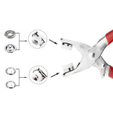 مجموعة من 100 زر كبس معدني بقياس 9.5 ملم مع كماشة تثبيت وأدوات تركيب – مثالية للأعمال اليدوية، الخياطة، القبعات، والحِرَف.