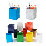 Lot de 10 porte-stylos carrés en papier - Créatif - Pour bureau, papeterie, crayons - Multicolore