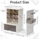 GwaOery Organiseur de bureau avec porte-documents extensible et compartiments réglables - Multifonction - Rangement pour stylos, papeterie, livres, bijoux, cosmétiques - Pour la maison, le bureau