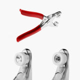 مجموعة من 100 زر كبس معدني بقياس 9.5 ملم مع كماشة تثبيت وأدوات تركيب – مثالية للأعمال اليدوية، الخياطة، القبعات، والحِرَف.