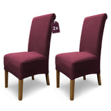SCHEFFLER-Home Housse de Chaise Extensible « Emma » / Lot de 2 / Bordeaux/Housse de Chaise élastique en Coton/Housse Extensible avec Bande élastique/Housse de Chaise élégante
