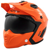 A-PRO SRL Casque Moto Jet Cafe Racer Homologué ECE 22-06 Visière Scooter Custom Orange L