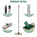 ytorgr Brosse de jardin en fil métallique robuste avec manche télescopique de 144,8 cm, brosse de jardin à poils métalliques rigides pour patio, terrasse, jardin