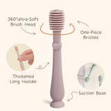 Moonkie Brosse à Dent Bebe, Set de Soin Bebe, Manuelle Brosse + Brosse Bébé Doigtier, 100% Silicone, Sans BPA, Brosses à Dents Doux et Confortable, Brosse Bébé, pour 3 Mois+(Menthe)