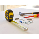 Stanley 1-30-657 - mètre Tylon Bi matière 8m x 25mm - Ruban Anti-Corrosion - Boitier Bi-matière - Blocage du Ruban - Crochet 3 Rivets - Position du Zéro Réel - Classe Ii - Crochet pour Ceinture