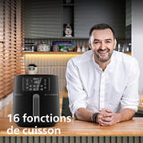 Philips Air Fryer Série 5000 7.2L - Connecté - 16 fonctions de cuisson, format XXL de 7,2L/1,4kg, technologie RapidAir, -90% de matières grasses, écran tactile, facile à nettoyer, noir (HD9285/90)