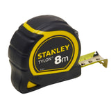 Stanley 1-30-657 - mètre Tylon Bi matière 8m x 25mm - Ruban Anti-Corrosion - Boitier Bi-matière - Blocage du Ruban - Crochet 3 Rivets - Position du Zéro Réel - Classe Ii - Crochet pour Ceinture