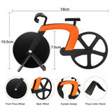 Roulette à pizza, Couteau à Pizza en Forme de Vélo en acier inoxydable de 19 cm, Découpe-Pizza Couteau de Pizza Vélo Décoration Idéale et Cadeau, Orange