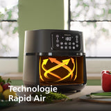 Philips Air Fryer Série 5000 7.2L - Connecté - 16 fonctions de cuisson, format XXL de 7,2L/1,4kg, technologie RapidAir, -90% de matières grasses, écran tactile, facile à nettoyer, noir (HD9285/90)