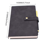 A5 408 Pages Agenda Épaissie Agenda Cahier Agenda de Bureau Agenda Agenda de Travail Agenda de Réunion Livre de Réunion Journal Classique Agenda Scolaire Fournitures de Papeterie avec Stylo (Noir)