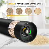 🧂 مطاحن ملح وفلفل كهربائية قابلة للشحن – طحن قابل للتعديل بلمسة واحدة ⚡ مثالية للمطبخ والشواء