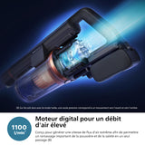 Philips Aspirateur sans Fil Aqua 7000 Series, Moteur Digital, PowerCyclone 12, Eclairage LED, Module Aqua Amovible, Autonomie de 80 Min, Inclus 2 Accessoires, Bleu (XC7053/01)