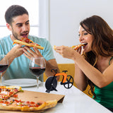 Roulette à pizza, Couteau à Pizza en Forme de Vélo en acier inoxydable de 19 cm, Découpe-Pizza Couteau de Pizza Vélo Décoration Idéale et Cadeau, Orange