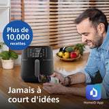 Philips Air Fryer Série 5000 7.2L - Connecté - 16 fonctions de cuisson, format XXL de 7,2L/1,4kg, technologie RapidAir, -90% de matières grasses, écran tactile, facile à nettoyer, noir (HD9285/90)