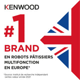 Kenwood Titanium Chef Baker XL, Robot Pâtissier avec Batteur K, Crochet Pétrisseur, Fouet et Bol de 7 Litres, KVL85.424SI, 1200W, Argent