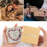 Lueaurra Idee Cadeau pour Femme Bracelet Pierres Naturelles Femme Original Cadeau Ado Fille Cadeaux Noel Femme Cadeau Anniversaire Bracelet Cadeau pour Amie Maman Sœur Maitresse