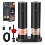 🧂 مطاحن ملح وفلفل كهربائية قابلة للشحن – طحن قابل للتعديل بلمسة واحدة ⚡ مثالية للمطبخ والشواء