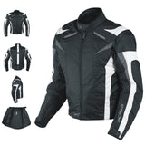 Moto CE Protections Textile Blouson Manchon Démontable Gilet Termique Blanc L