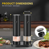 🧂 مطاحن ملح وفلفل كهربائية قابلة للشحن – طحن قابل للتعديل بلمسة واحدة ⚡ مثالية للمطبخ والشواء