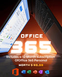 2025 17.6 Inch Laptop Computer with Office 365, 16GB RAM 640GB Storage, N5095 CPU, Windows 11, WiFi 6, Bluetooth 5.2, Backlit keyboard, Portable Thin Business Student Laptops for Work, School, Travel