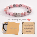 Lueaurra Idee Cadeau pour Femme Bracelet Pierres Naturelles Femme Original Cadeau Ado Fille Cadeaux Noel Femme Cadeau Anniversaire Bracelet Cadeau pour Amie Maman Sœur Maitresse