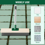 ytorgr Brosse de jardin en fil métallique robuste avec manche télescopique de 144,8 cm, brosse de jardin à poils métalliques rigides pour patio, terrasse, jardin