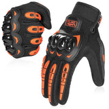 COFIT Gants de Moto Homologués CE, Gants à Écran Tactile Plein-Doigt pour la Course de Moto, VTT, Escalade, Chasse, Randonnée et Autres Sports de Plein Air - Orange M