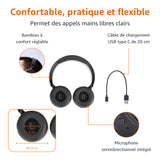 Amazon Basics Casque supra-auriculaire Bluetooth sans fil - 35 heures d’autonomie - Noir