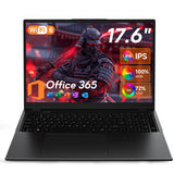 2025 17.6 Inch Laptop Computer with Office 365, 16GB RAM 640GB Storage, N5095 CPU, Windows 11, WiFi 6, Bluetooth 5.2, Backlit keyboard, Portable Thin Business Student Laptops for Work, School, Travel