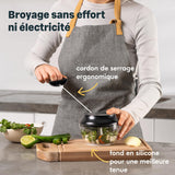 SILBERTHAL Mini Hachoir Manuel En Inox - 5 secondes - Avec Couvercle Et Racloir - Mixeur Coupe Oignons, Ail, Herbes