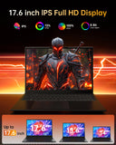 2025 17.6 Inch Laptop Computer with Office 365, 16GB RAM 640GB Storage, N5095 CPU, Windows 11, WiFi 6, Bluetooth 5.2, Backlit keyboard, Portable Thin Business Student Laptops for Work, School, Travel