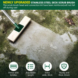 ytorgr Brosse de jardin en fil métallique robuste avec manche télescopique de 144,8 cm, brosse de jardin à poils métalliques rigides pour patio, terrasse, jardin