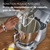Kenwood Titanium Chef Baker XL, Robot Pâtissier avec Batteur K, Crochet Pétrisseur, Fouet et Bol de 7 Litres, KVL85.424SI, 1200W, Argent