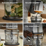 Kenwood CHP61.100WH, Mini Hachoir 500 W, Bol de 0,8 L, Blanc