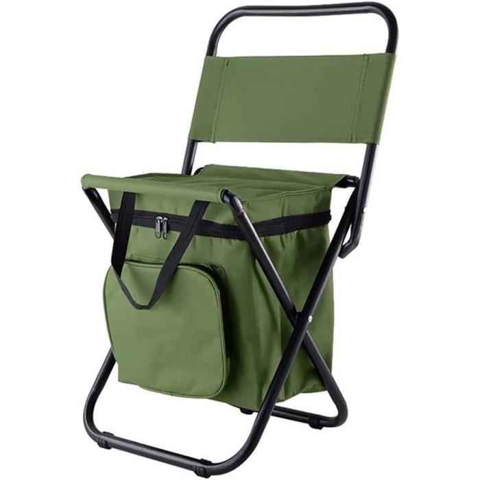 tabouret pliable et sac a dos avec glaciere